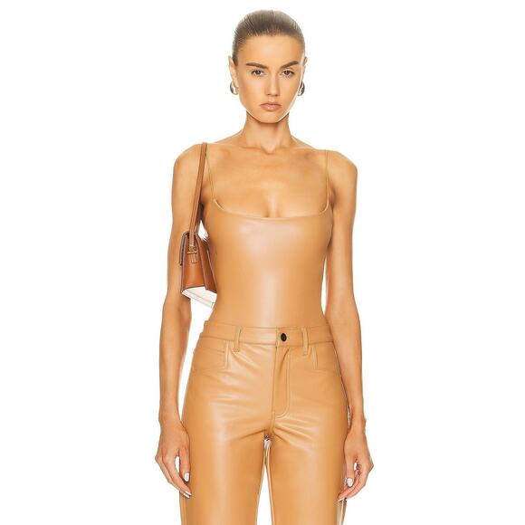 ALIX NYC Hirst Open Back Cut-Out Vegan Leather Bodysuit – Nude – Size Small - Picture 11 of 11